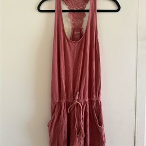Aerie Dusty Rose Lace-Back Romper